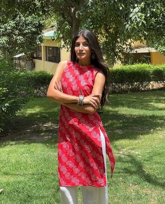 Bandhej Bliss Long Kurta