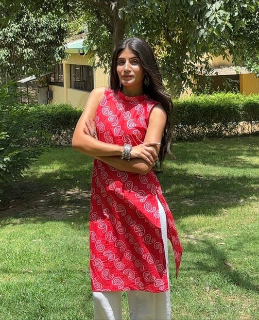 Bandhej bliss long kurta
