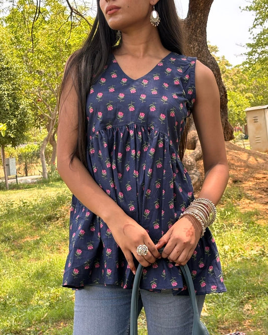 Blue Peplum Top